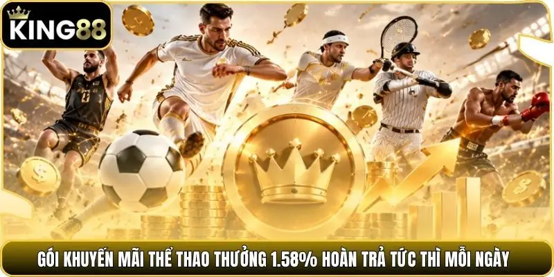Gói khuyến mãi thể thao thưởng 1.58% hoàn trả tức thì mỗi ngày